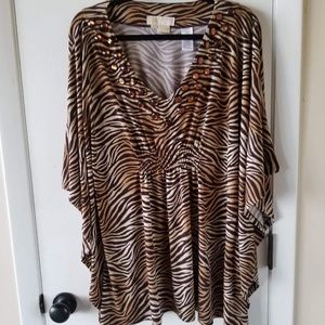 Michael Kors Zebra/Tiger Batwing Blouse